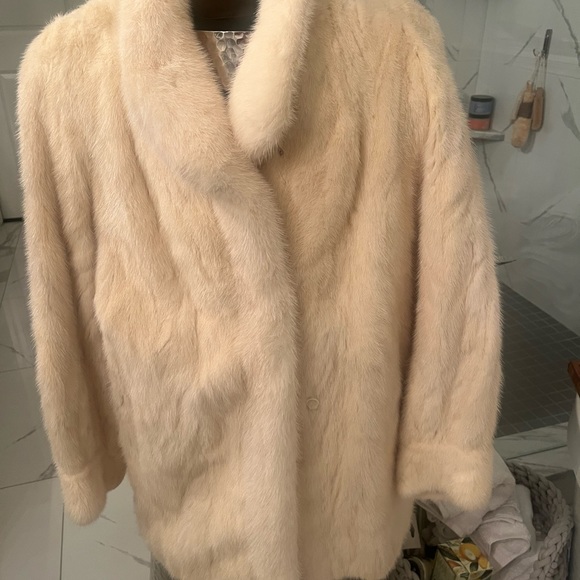 Creamy vintage mink jacket walking length Sharon Stone style made in 🇨🇦genuine - Picture 13 of 16